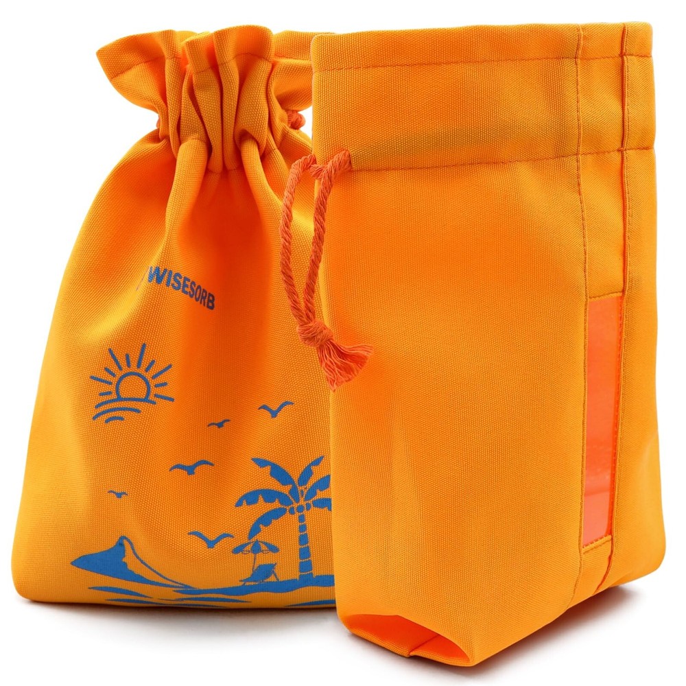 6 Pcs Bags Cloth Storage Bags with Drawstrings, with Sewing Transparent Window