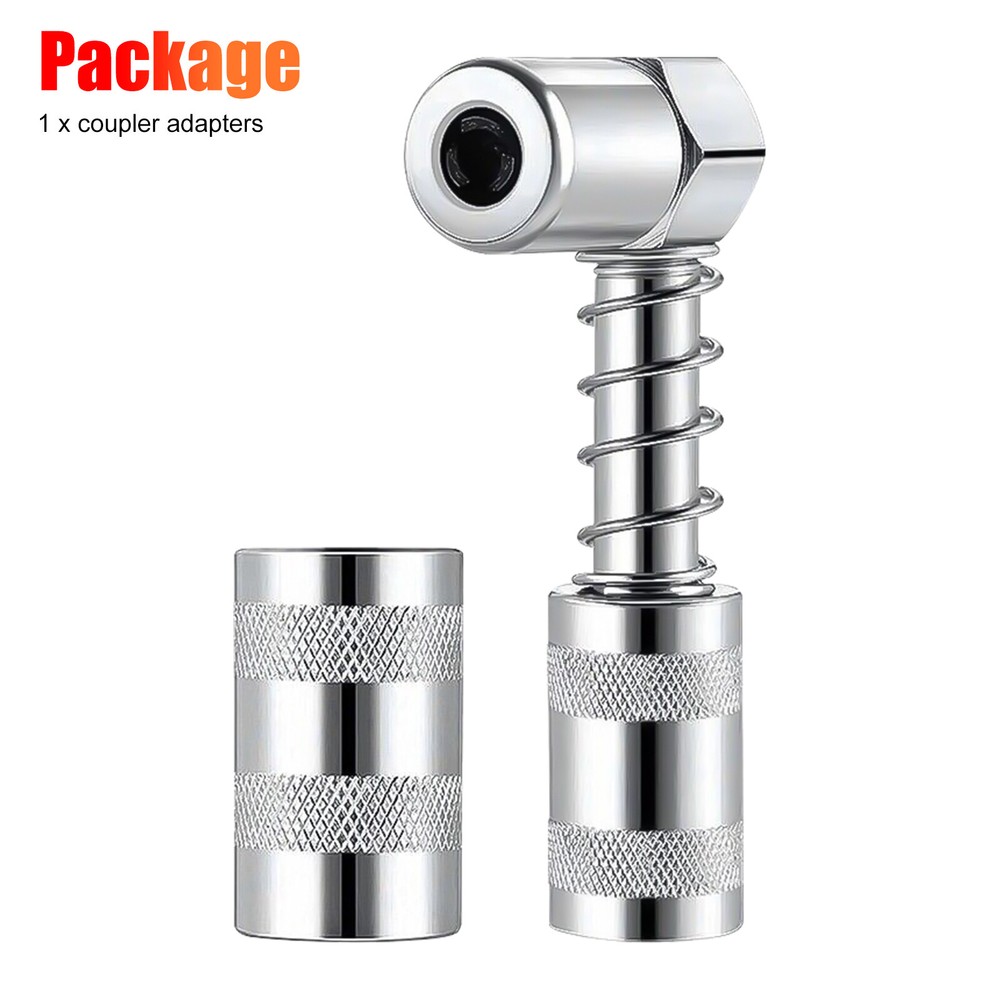 Grease Gun 90-Degree Adapter Set Includ Quick Connect Coupler Style Adapter