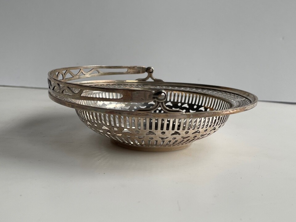 ART DECO ERA 925 STERLING SILVER HANDLED BOWL BASKET
