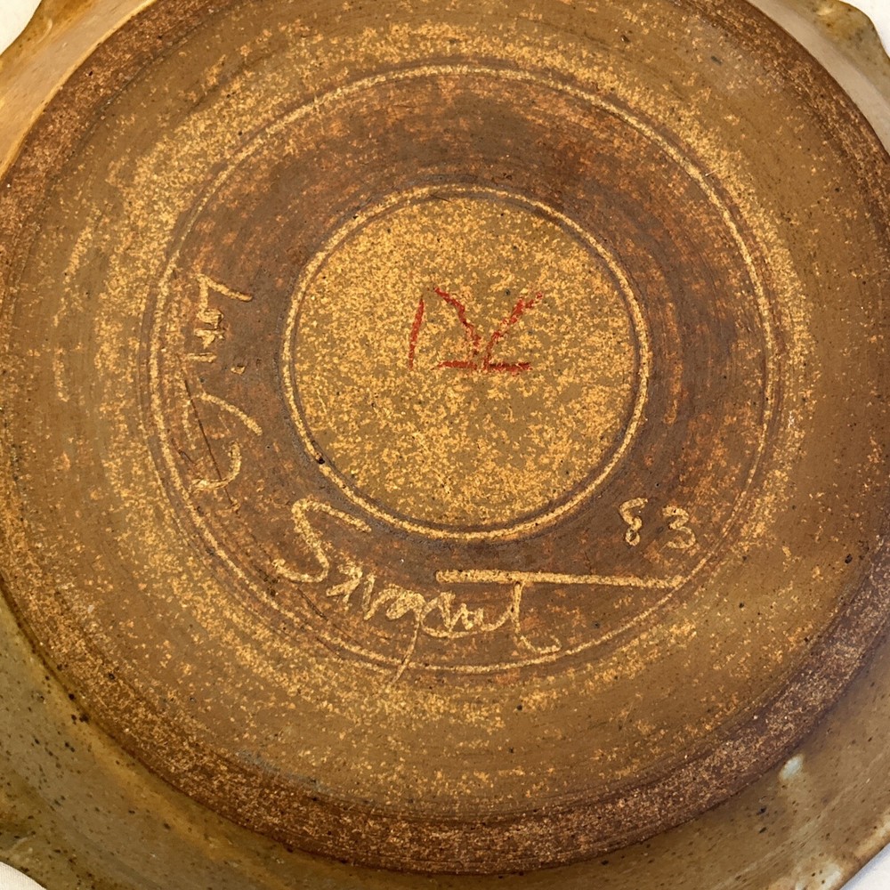 Lori Sargent Art Pottery Pie Dish 10” Signed 1991