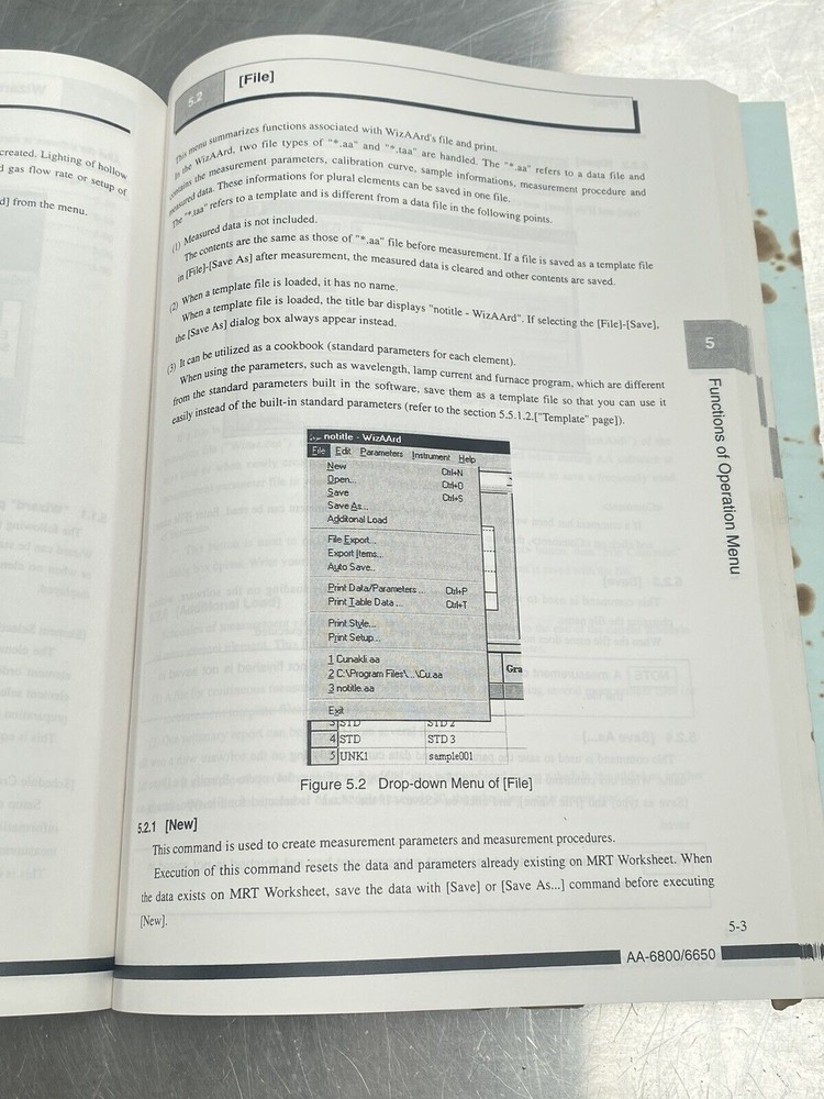 Shimadzu AA-6800 Series Spectrophotometer - Users Manual / Instructions Book