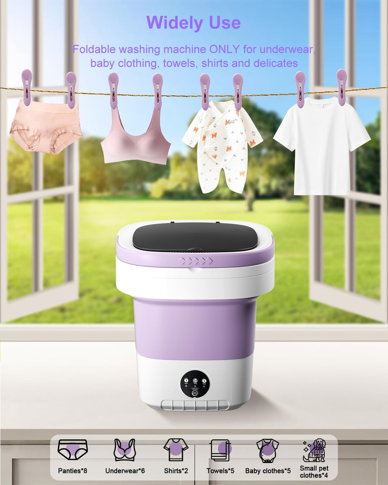 16L Portable Washing Machine, Large Capacity Compact Laundry Machine of Underwea
