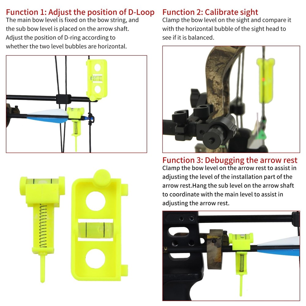 SPG Bow Square Level Kit 2-Pack - Archery String Turning Yellow