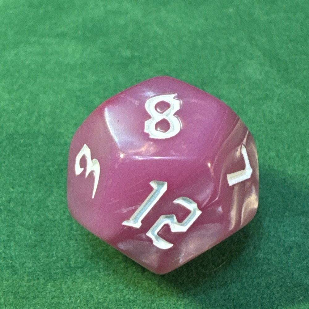 Pink Marbled 7-Piece Acrylic Polyhedral Dice Set - RPG DND 6