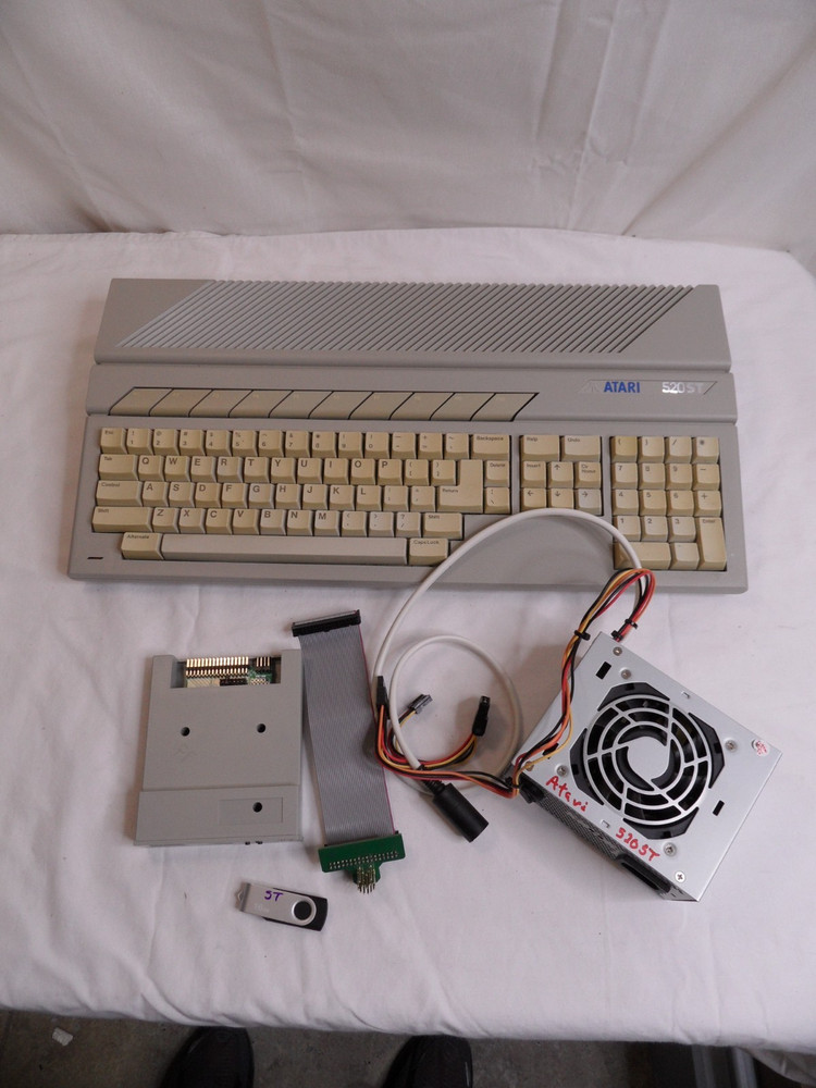 Atari 520ST STM  Computer  w/ Gotek and Power Supply - Tested & Working!