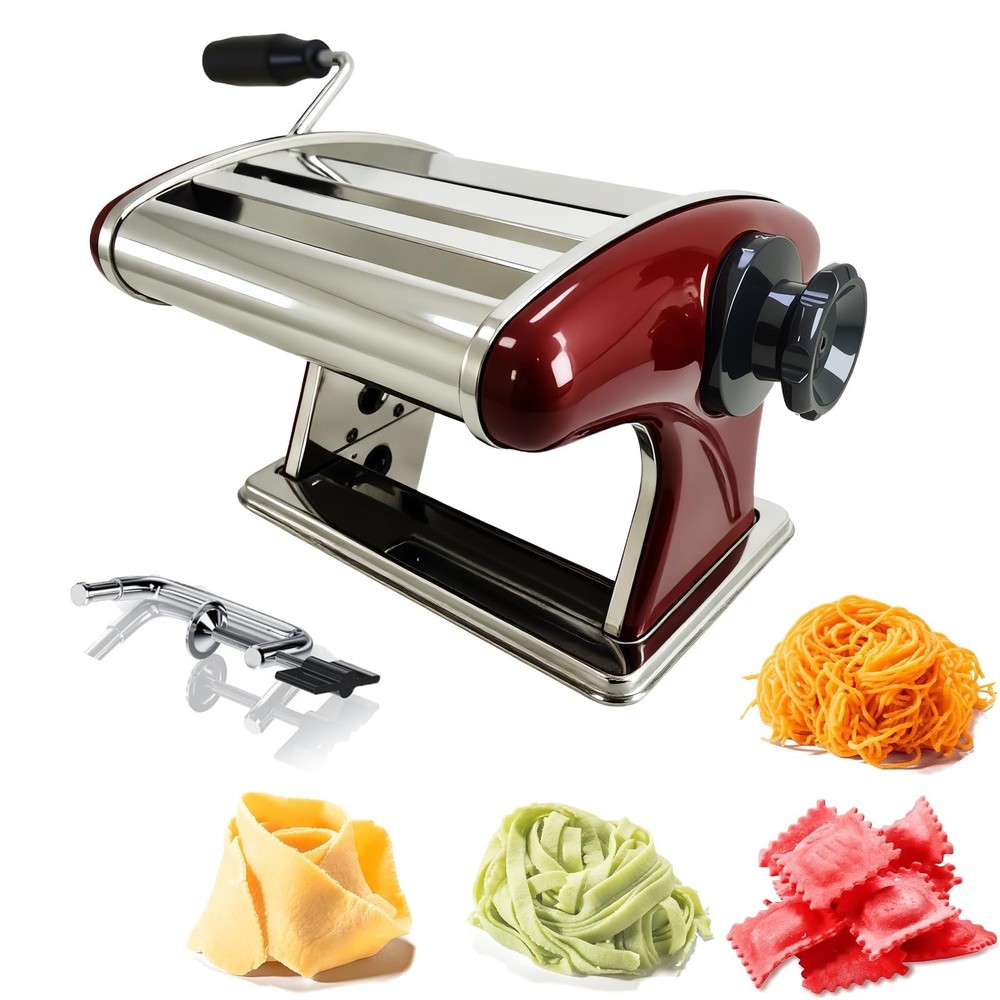 Manual Pasta Maker Machine - Noodle Machine Dough Roller Hand Crank,No Disass...