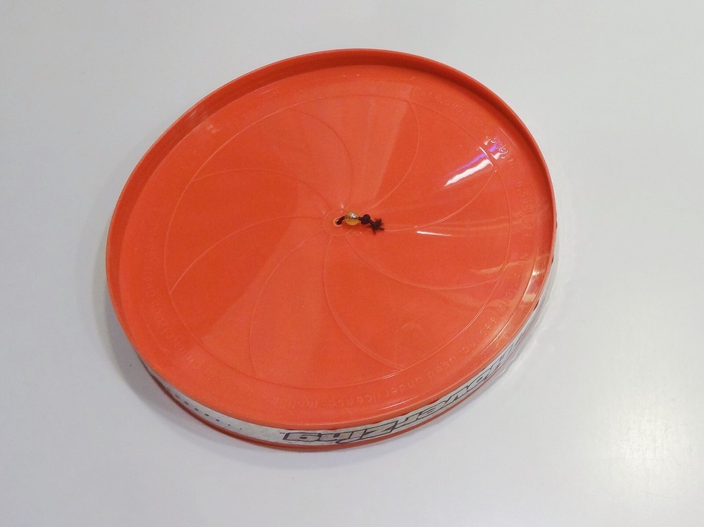 Cool HOVERZING FLYING DISC ON STRING Orange Gyroscopic 9" Overbreak Flip N Flyer