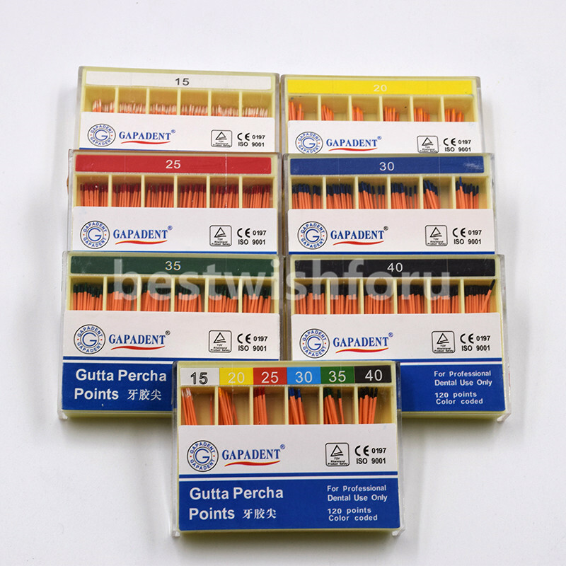 Dental Endodontic Absorbent Therapy Points 15-40# Gutta Percha Taper Coded