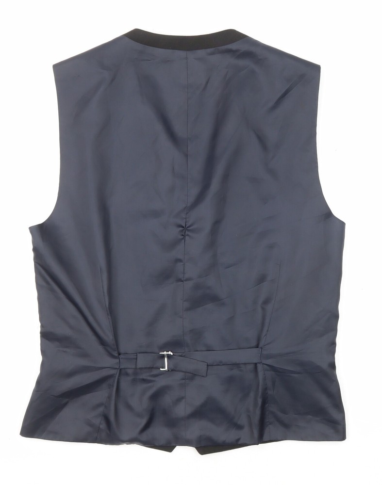 NEXT Mens Black Polyester Blend Waistcoat Size 38 Reg