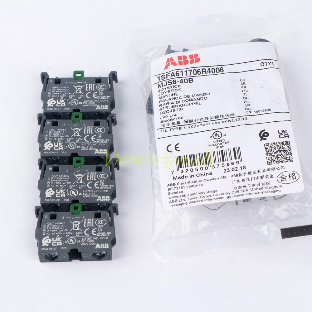 A New ABB Control Joystick Switch MJS6-40B with 4 MCB-10 Contacts Reset Type-