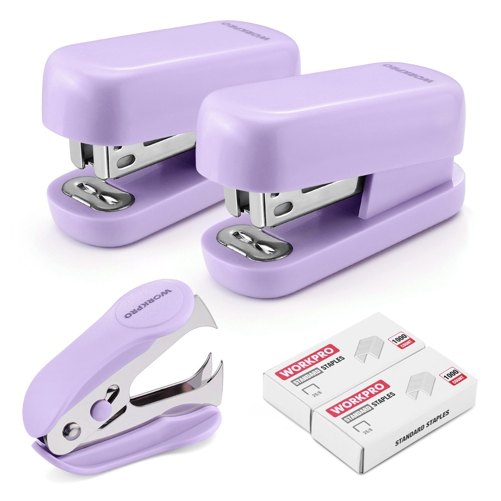 WORKPRO 3PC Stapler Set 2PC Mini Stapler 1PC Staple Remover 2000 Standard Staple