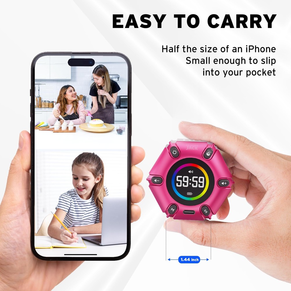 , Visual Pomodoro Timer, Productivity Cube Timer, Mute & Vibration & Adjustab...