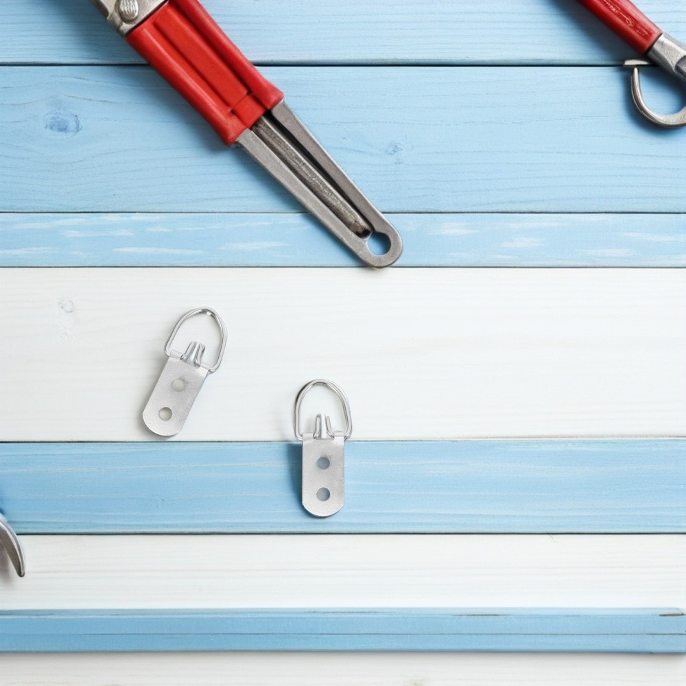 30 Set Double Hole D-Ring Frame Back Hardware Kit Picture Frame Hanging Hooks