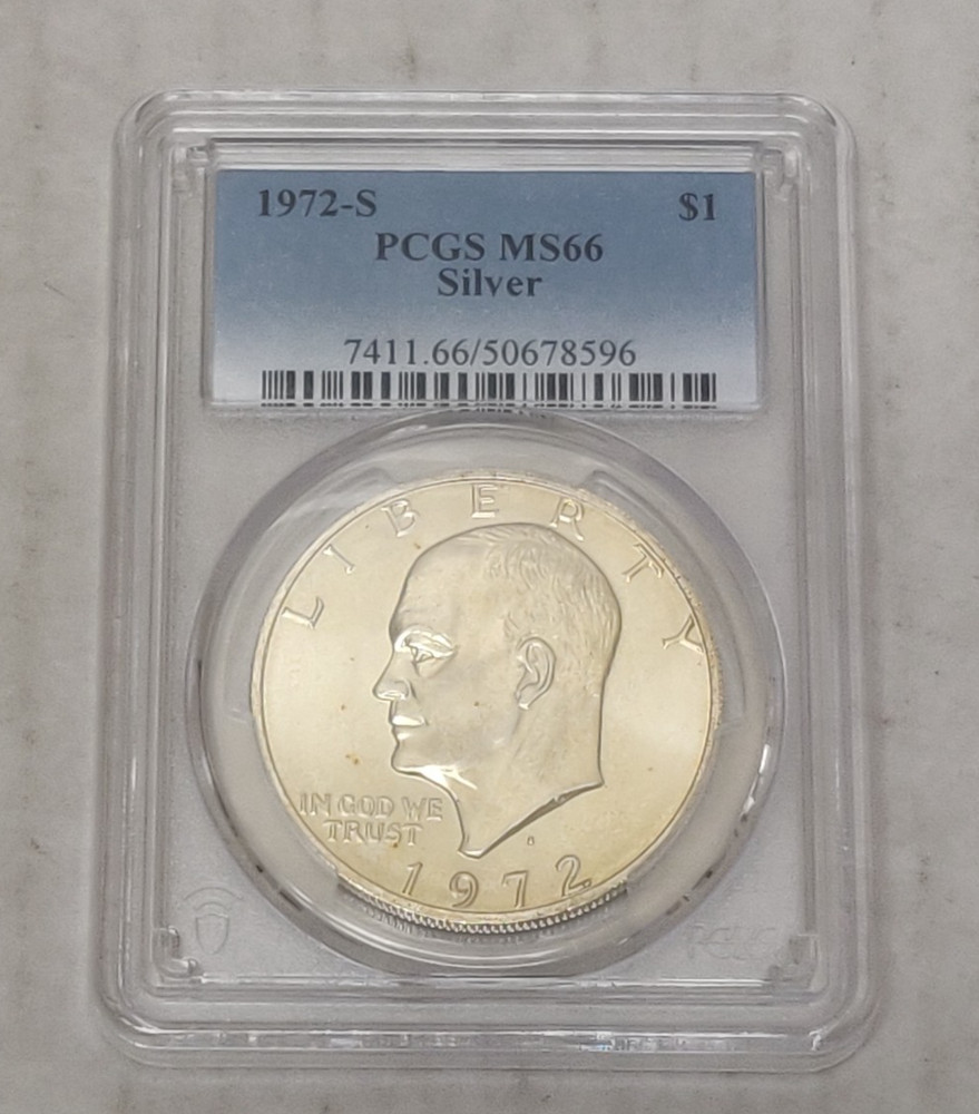 1972-S EISENHOWER SILVER DOLLAR PCGS MS 66