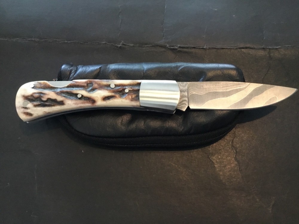Custom Tommy Lee Premium Stag Lockback, Folder Folding Knife