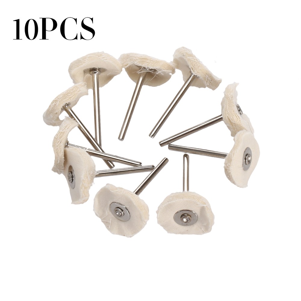 10Pcs 25mm Polishing Buffing Cloth Wheels Buffer Pad Shank Grinder Rotary Tool