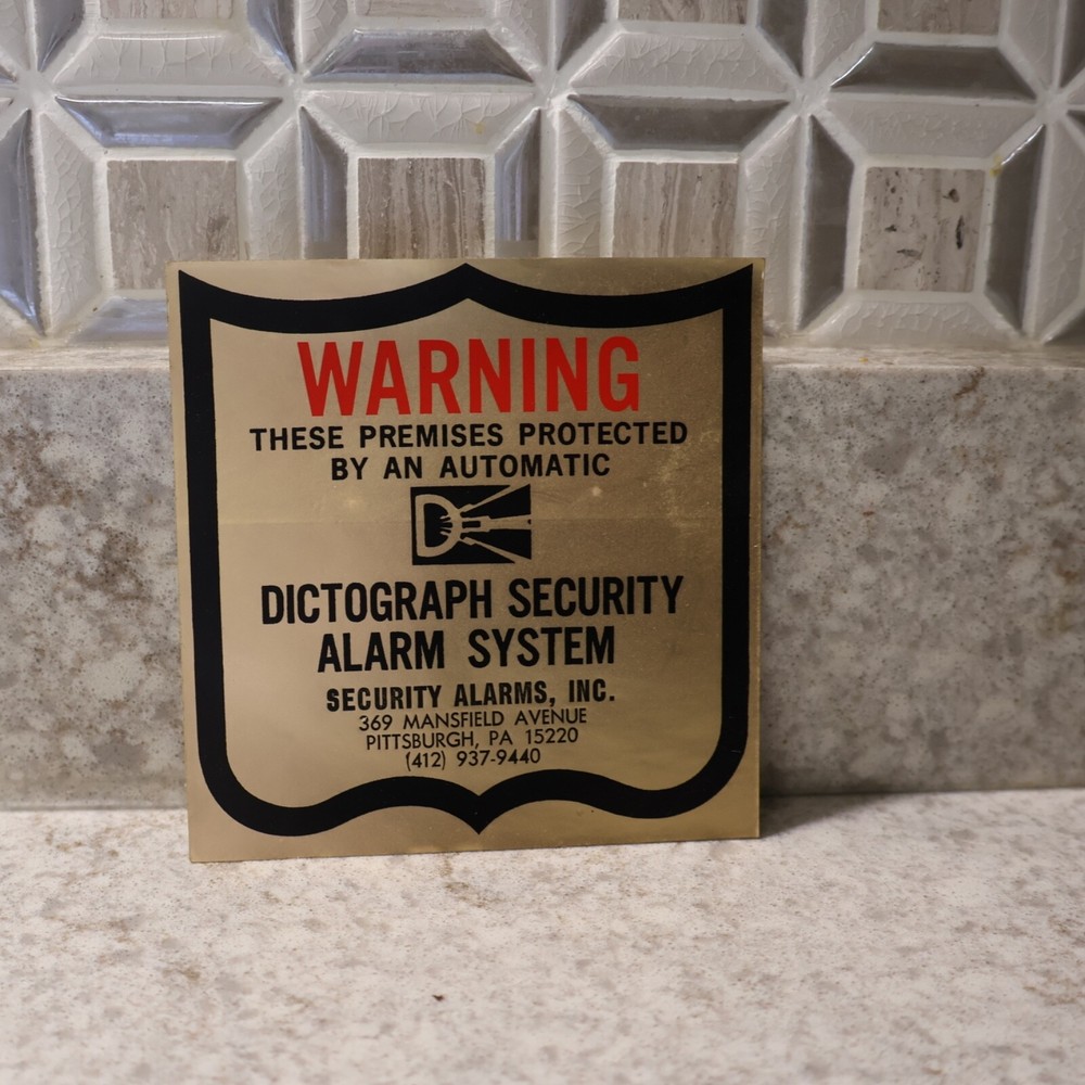 WARNING PROTECTED BY ELECTRONIC AUTOMATIC ALARM SYSTEM DECAL STICKER  Vintage