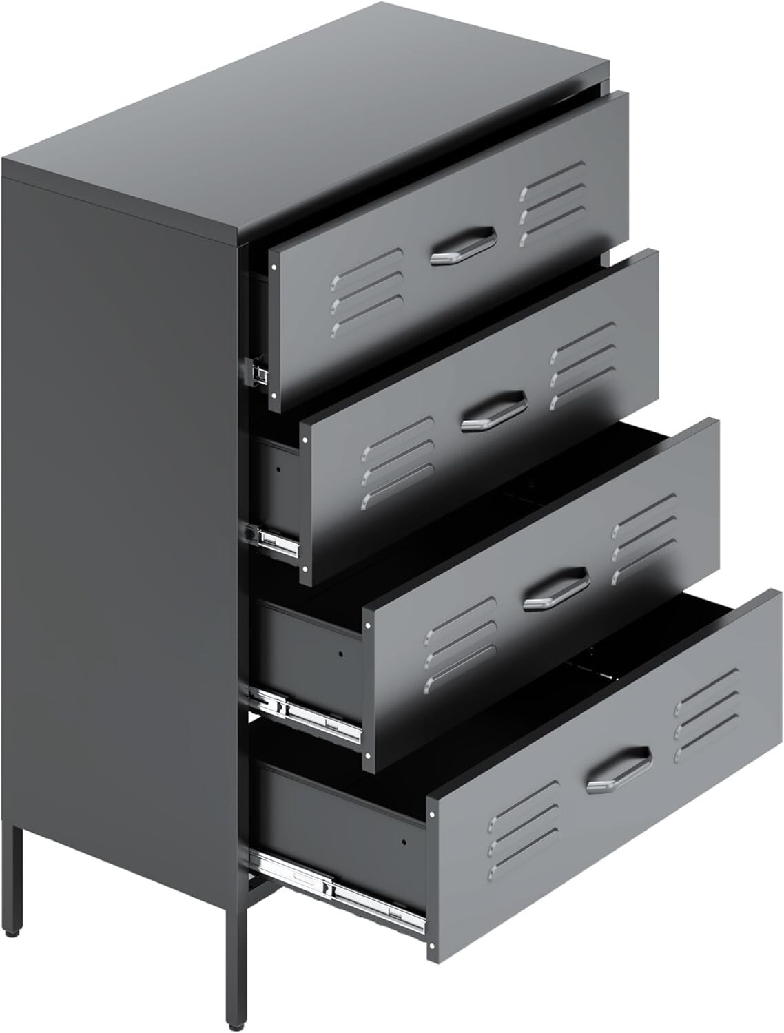 Elegro Metal 4 Drawers Dresser, Chest of Drawers for Bedroom, Storage Cabinet