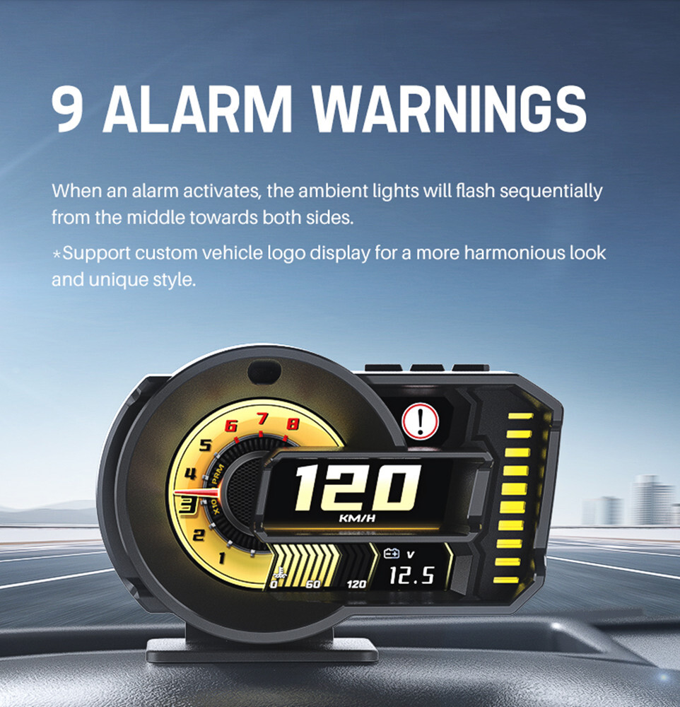 Speed Voltage Pressure Meter HUD Speedometer Gesture Recognition Driving Score