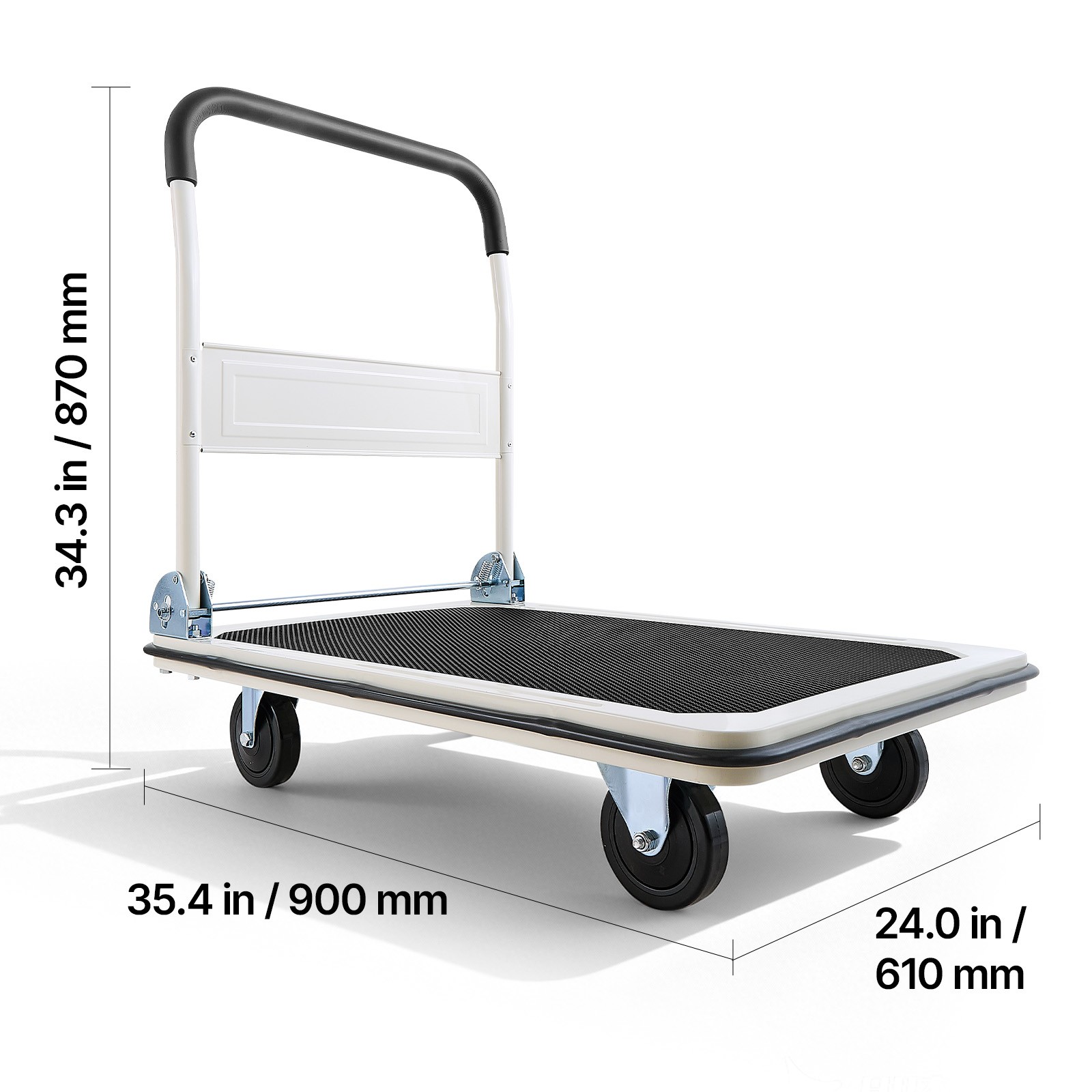 Uimoso Foldable Push Cart Dolly 660 lbs Capacity Folding Hand Truck with Wheels