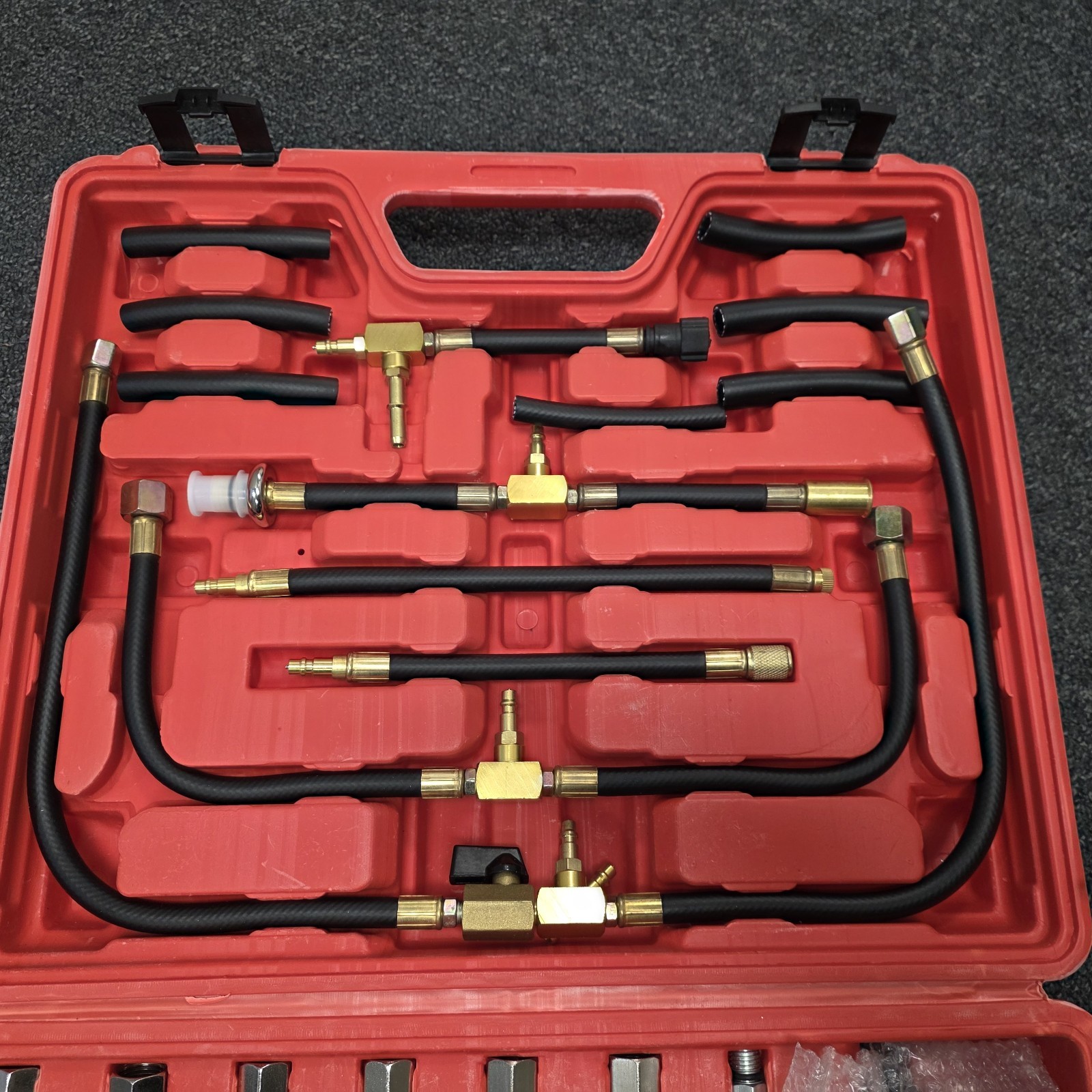 Fuel Injection Pressure Tester 3-1/2" Dual Gauge Kit Readings 0~10bar 0~140 psi