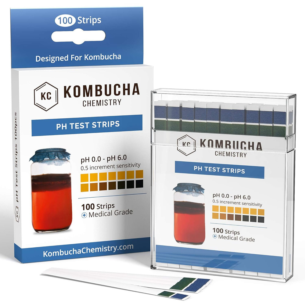 Ph Test Strips for Kombucha Brewing 0-6 (0.5 Intervals) 100Pc Kit