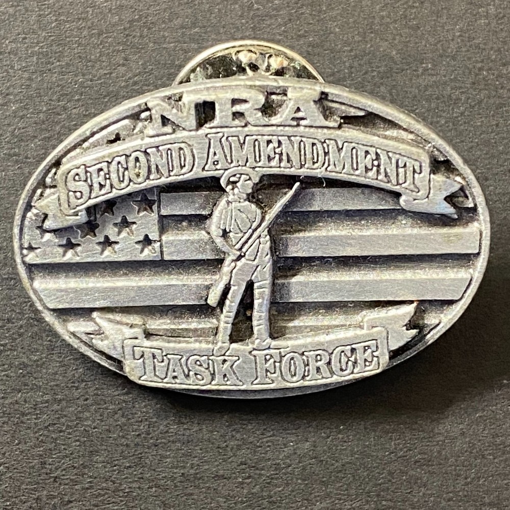 "NRA Second Amendment Task Force" Pewter "Minuteman" Lapel / Hat Pin c1980's