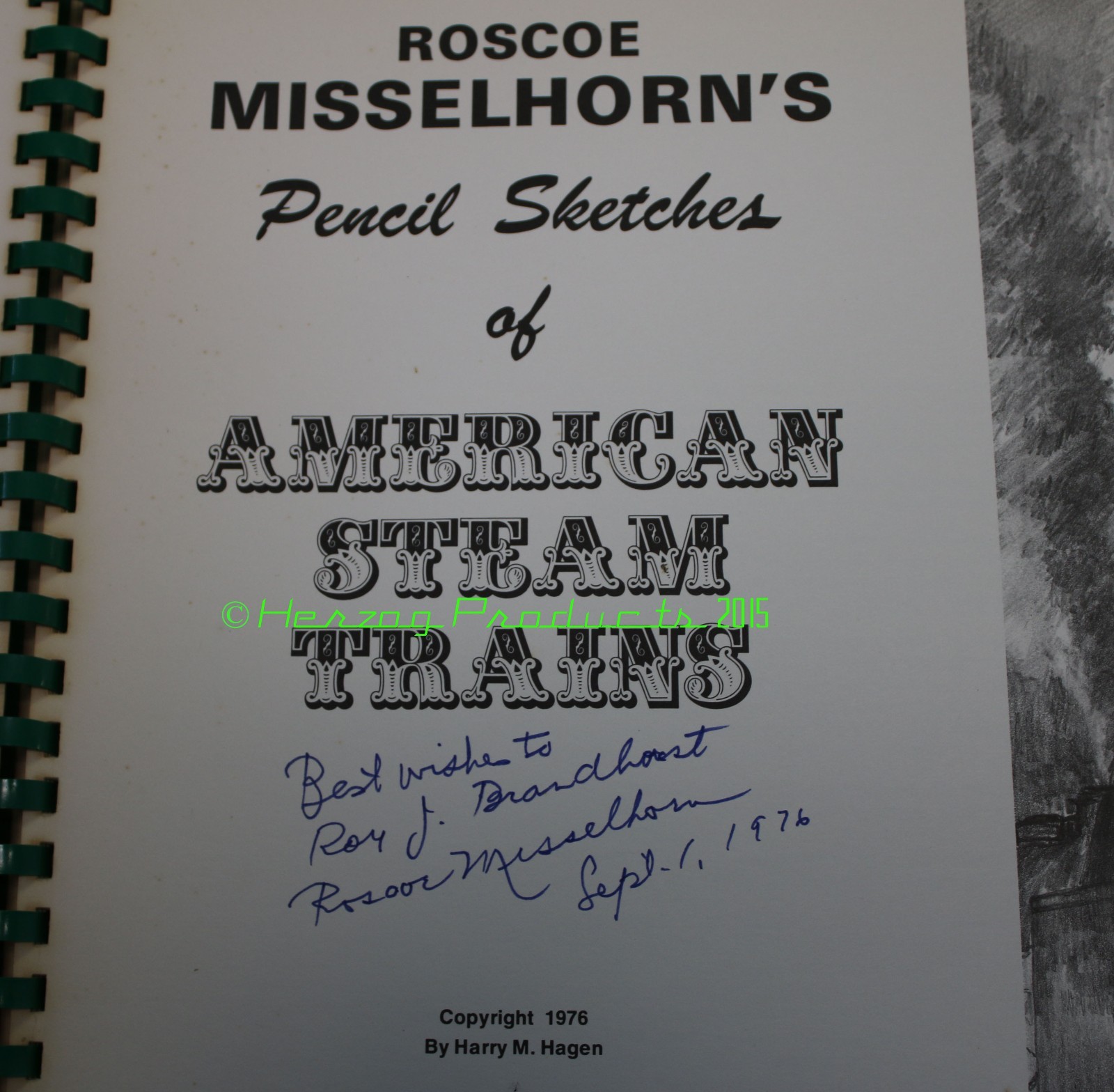 Autographed Roscoe Misselhorn's Pencil Sketches of American Steam Trains MP DRGW