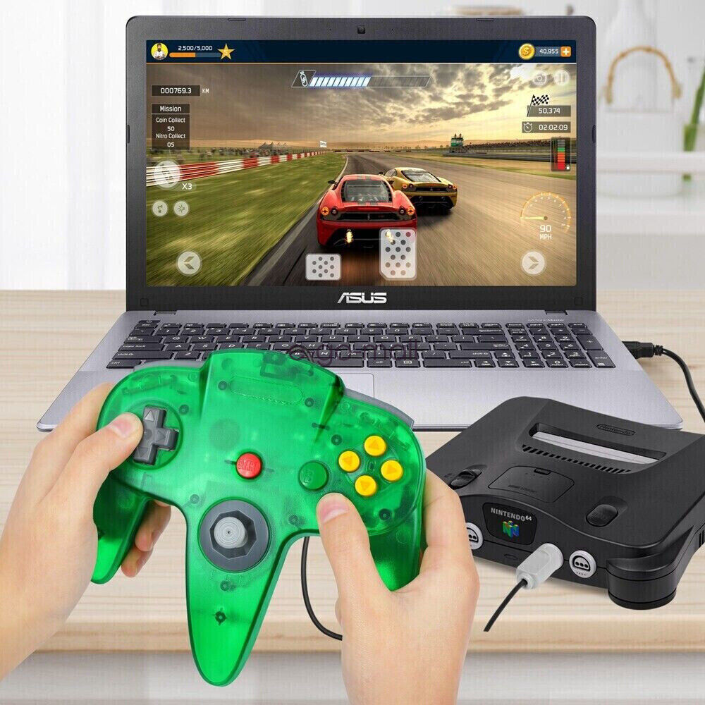Classic N64 Wired Controller Joystick for Nintendo 64 Console/ Cable/Rumble Pak