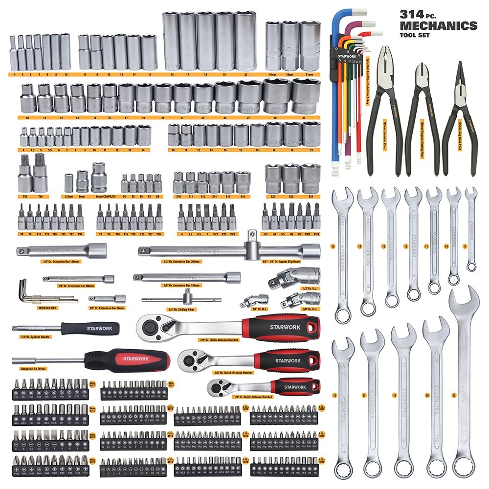 STARWORK TRUE MECHANIC™ 314-Piece Mechanics Tool Set