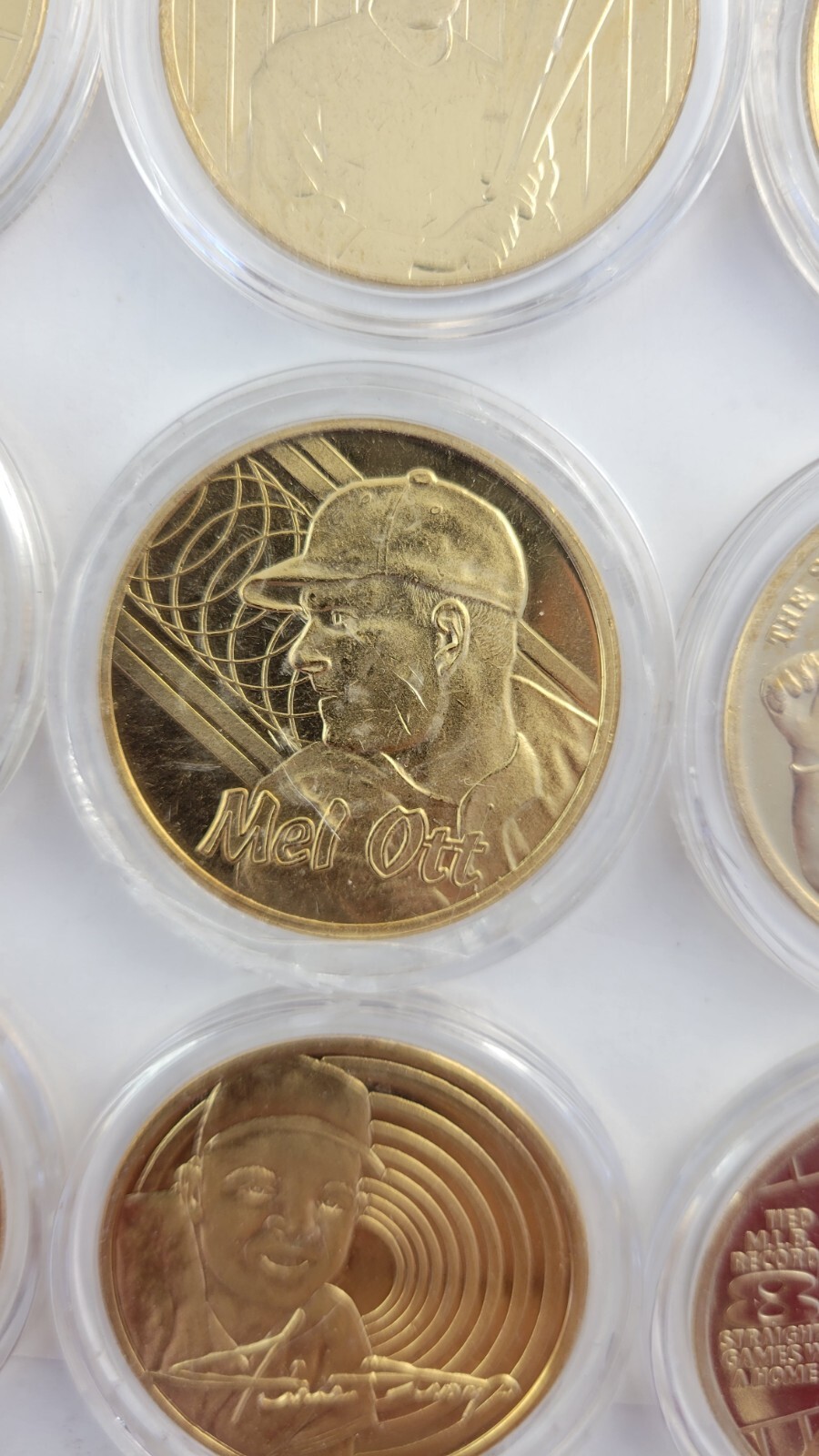 12pc.Shining Stars of Baseball Plated 24KT Gold: CyYoung, Bebe Ruth, Willie Mays