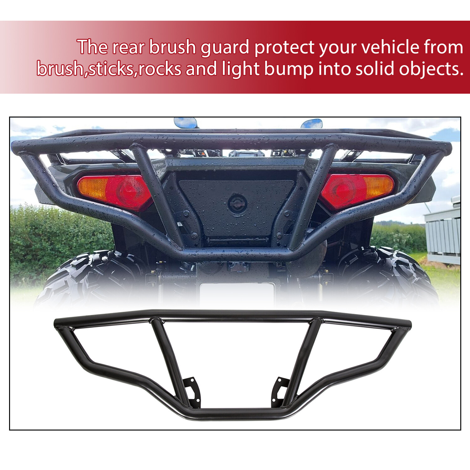 For 2014-2023 Polaris Sportsman 450 570 &ETX Front & Rear Brush Guard Bumper Set