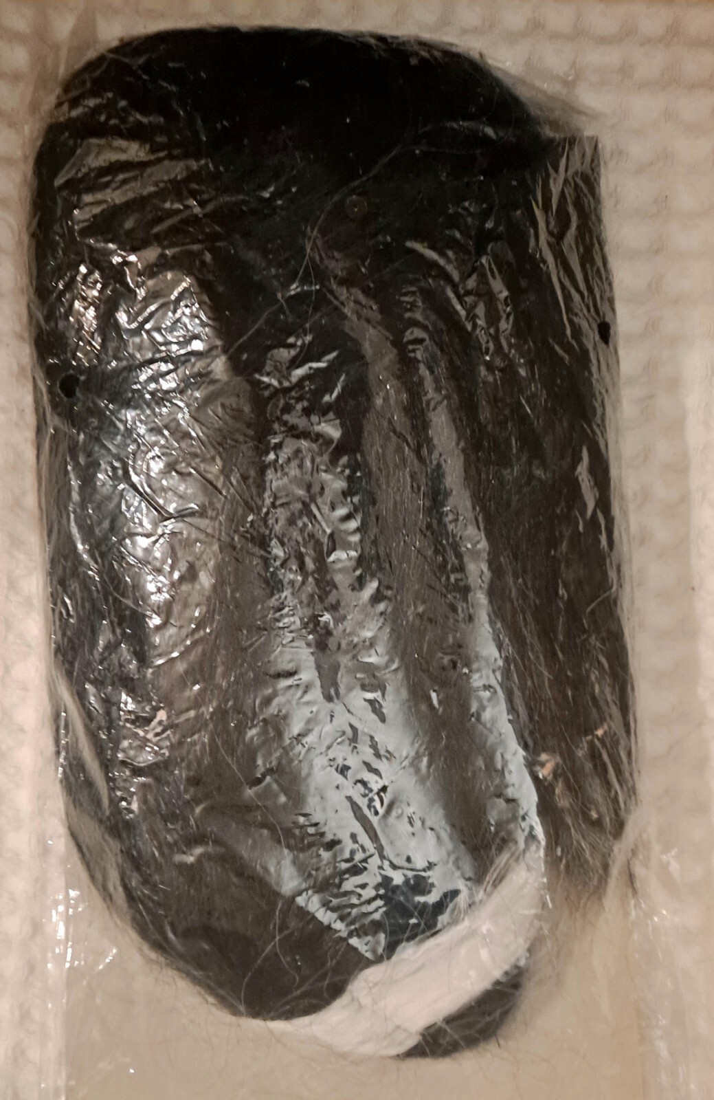 Witch Wig Halloween Long Black Straight Hair White Strip Open Package