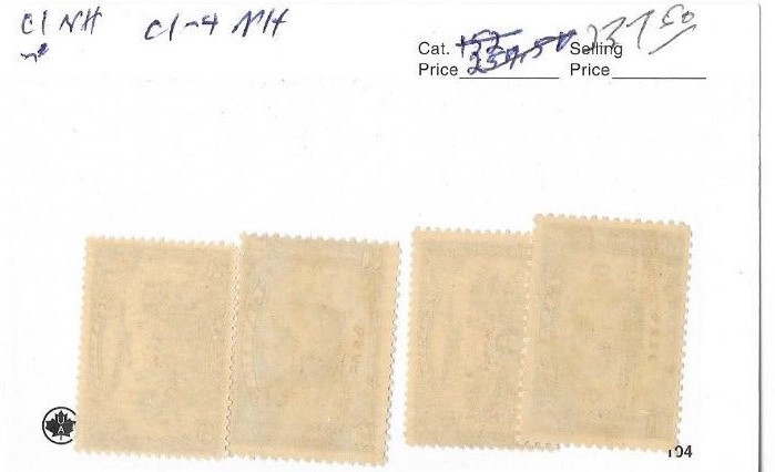 CANADA FIRST AIRS SCOTT C1-C4 MNH SET.