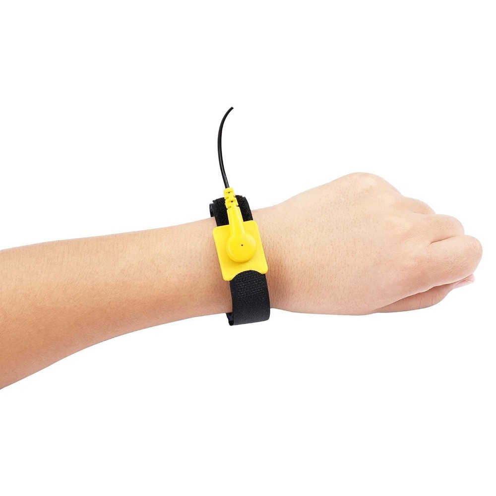 Electronics Grounding Bracelet: 11" Adjustable Wrist Strap with Coiled Cable
