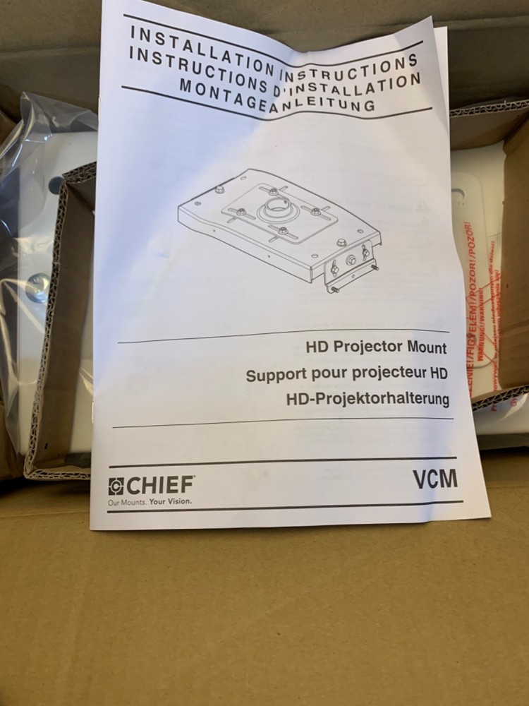 Chief VCM20W Heavy Duty Ceiling Projector Mount Bracket - (WHITE)