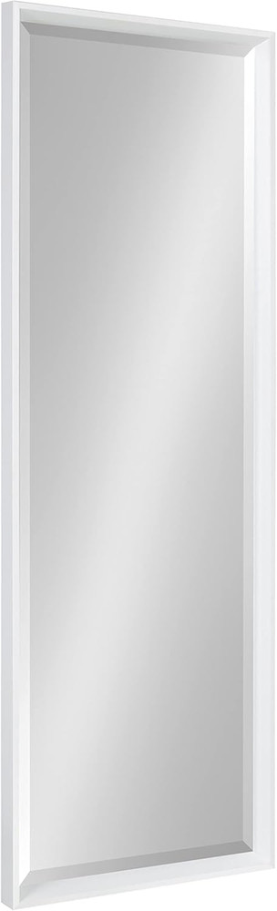 Calter Modern White Full Length Wall Mirror - Beveled Decorative Rectangular 17.