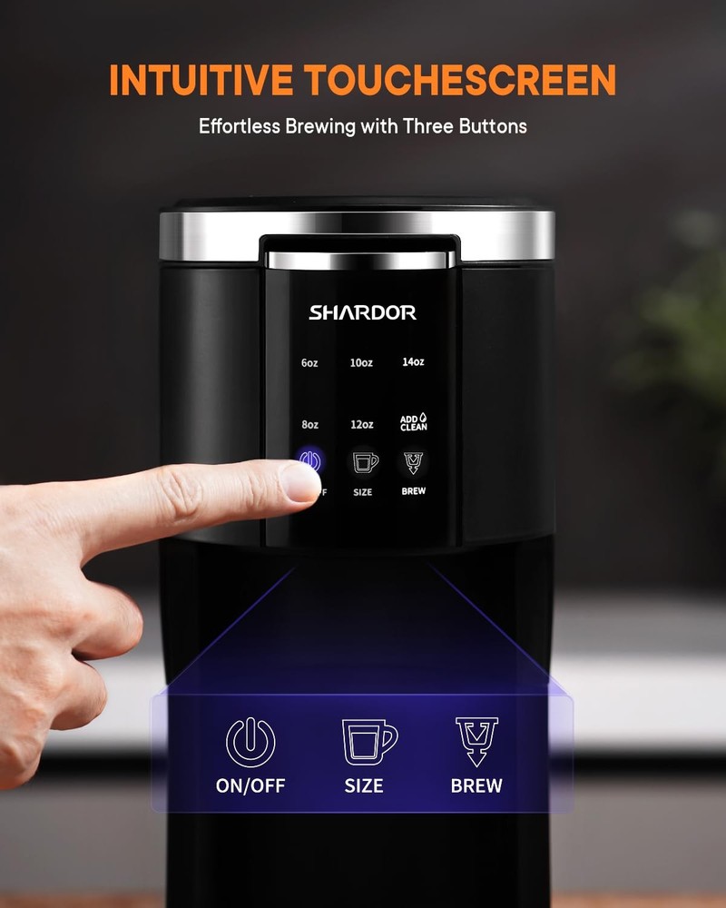 SHARDOR 3 in 1 Coffee Maker, K Cup Maker Compatible with Small, Black