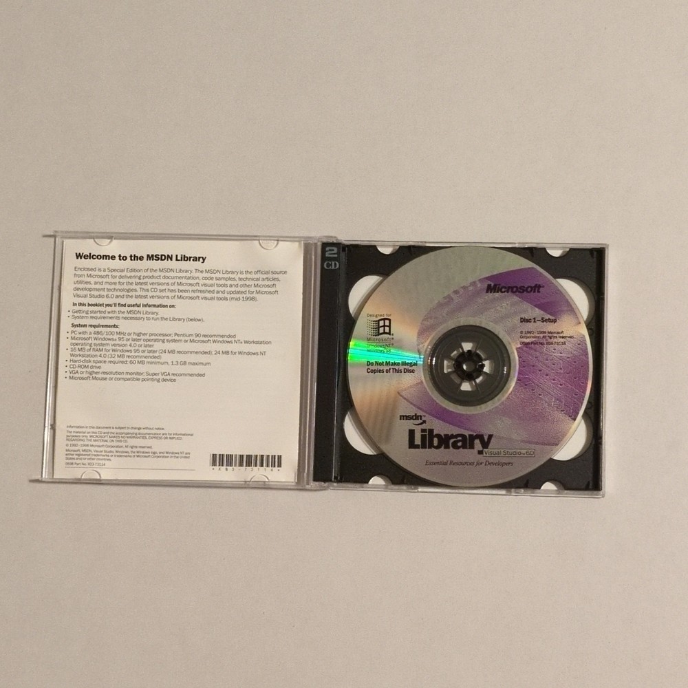 Microsoft MSDN Library Visual Studio 6.0 2-CD