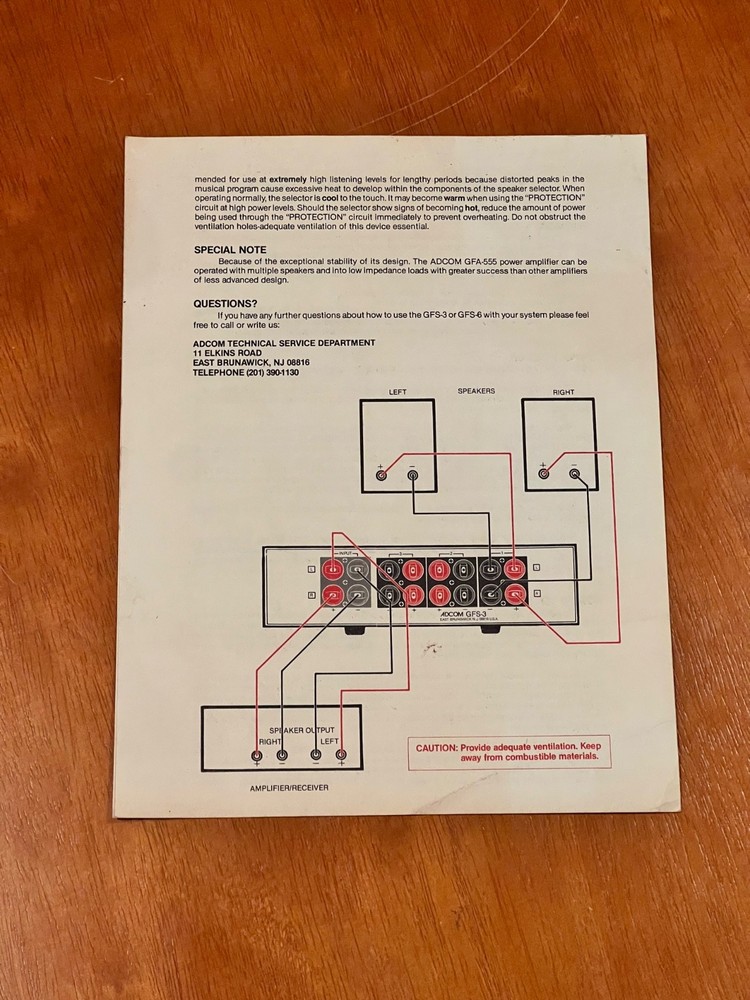 ADCOM GFS-3 Speaker Selector Switch – 3-Zone w/ Protection