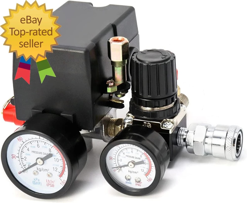 Air Compressor Pressure Switch Control Valve, 90-120PSI Pressure Regulator with