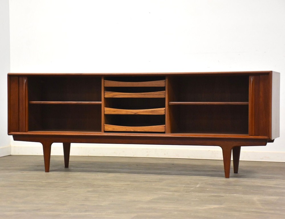82” Refinished Bernhard Pedersen Teak Sideboard Credenza