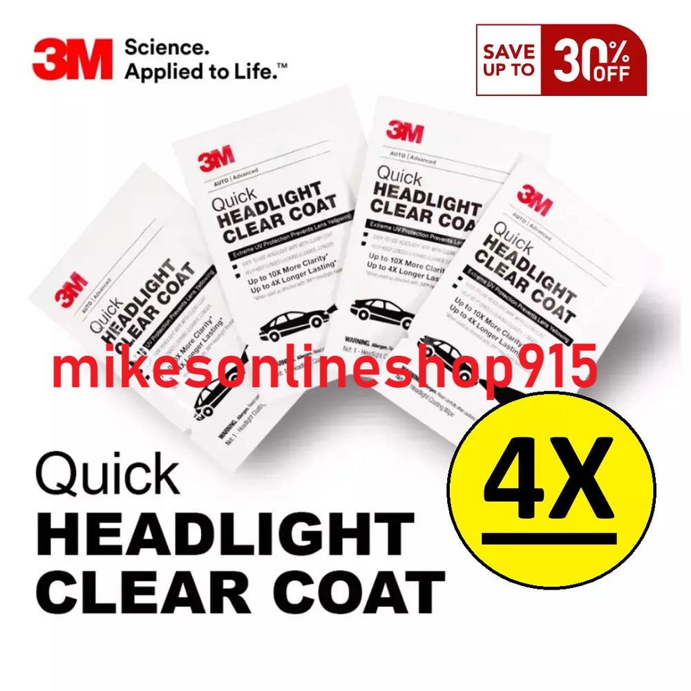3M Quick Headlight Clear Coat 4x wipe lot
