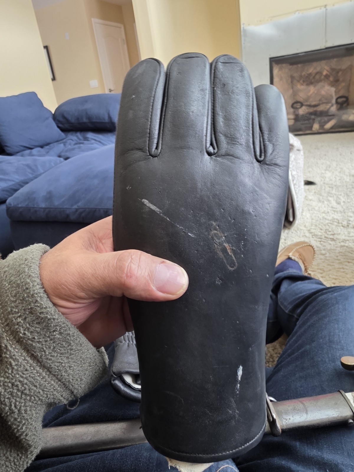 ANTIQUE GENUINE POLICE SAP GLOVES Museum Display Quality