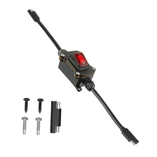 Inline 12V Power Switch with IP67 Waterproof Rating, 14AWG SAE Cable with