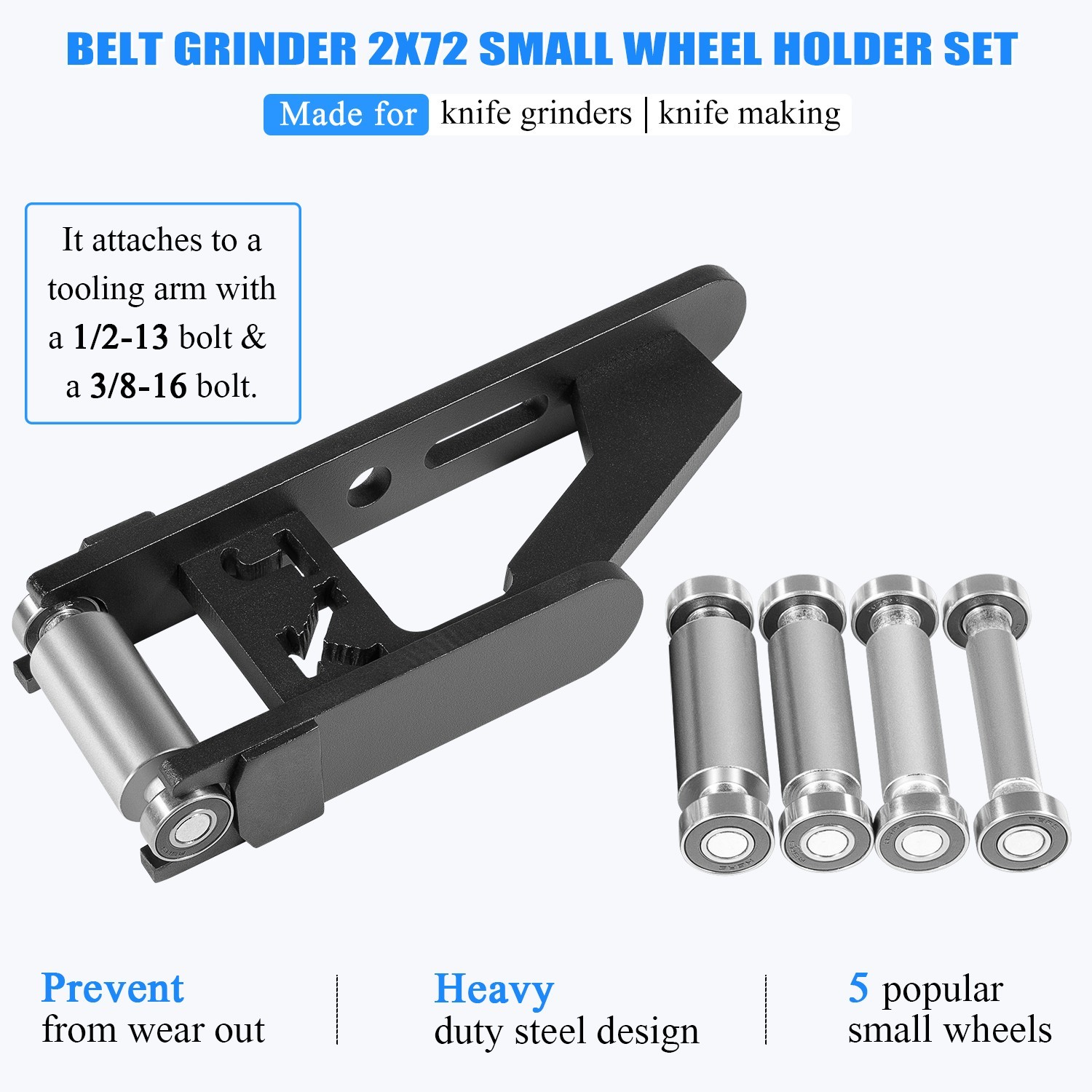 Belt Grinder 2x72 small wheel set & holder for knife grinders knife making