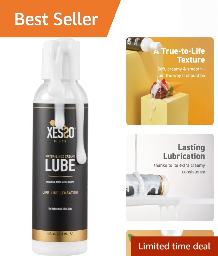 Thick White Water-Based Lubricant 4 fl oz: Hypoallergenic & Discreet Packaging