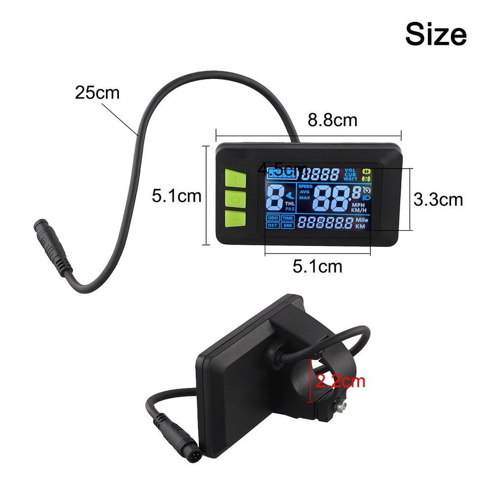 High Performance Electric Bicycle Color Screen Meter with Clear Data Output
