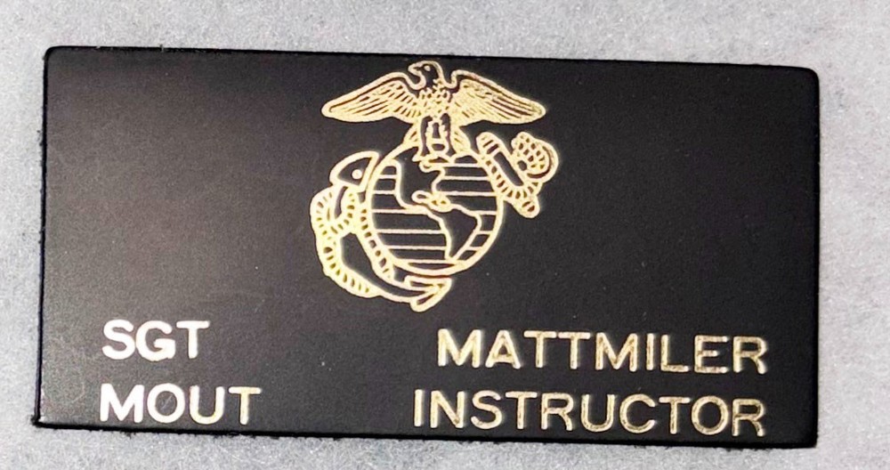USMC MOUT Instructor Mattmiller Flight Jacket Name Tag