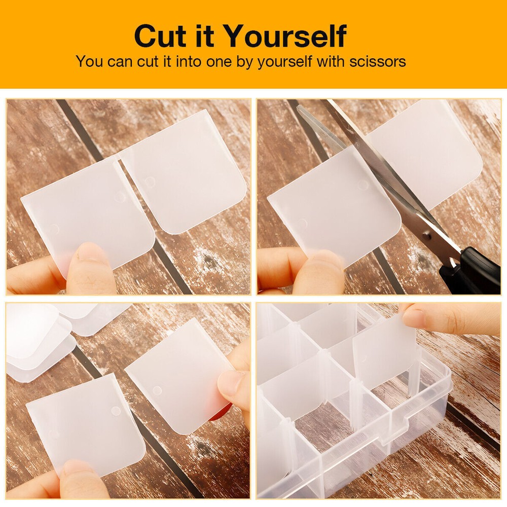 3 Pack 36 Grids Clear Plastic Organizer Storage Box Container Craft Adjustable
